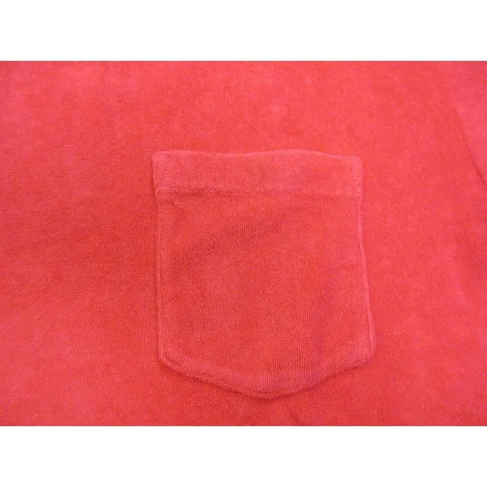 VINTAGE J Crew Shirt Mens‎ Extra Large Red Terry Cloth Oarsman Casual Pocket